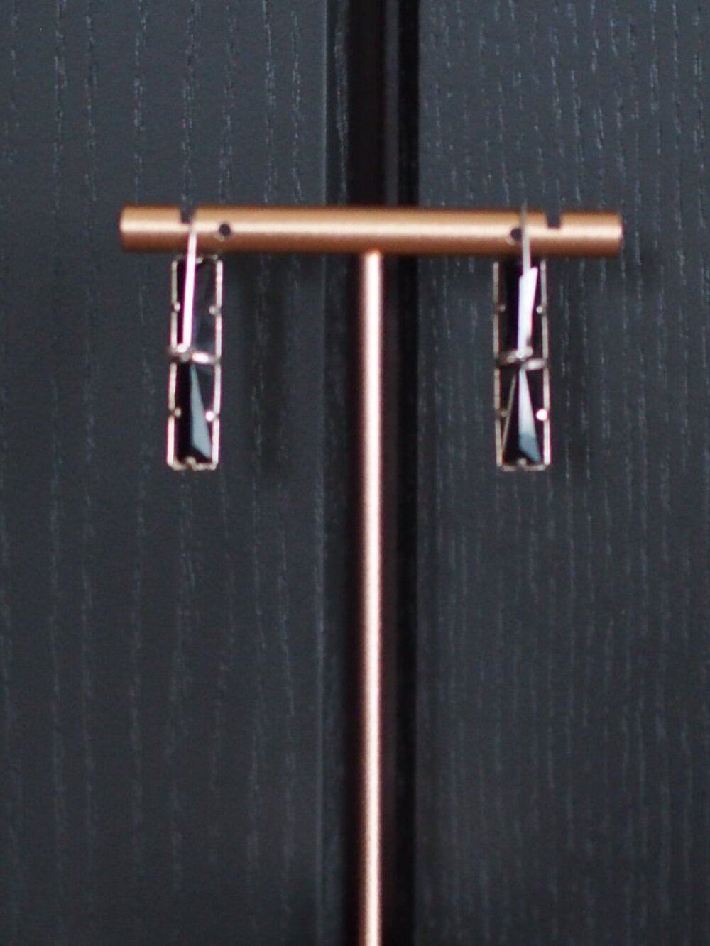 Obsidian Rectangular Drop Earrings - Picture 3 of 5